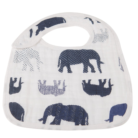 In the Wild Elephant Cotton Muslin Snap Bibs 3PK-1