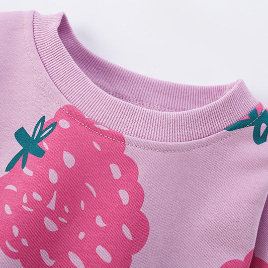 Fruits Pattern Long Sleeves Crew Neck Pullover for Stylish Girls-1