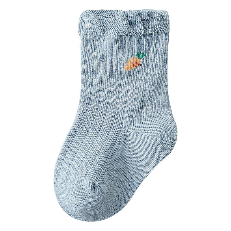 Baby Girls Frilled-Edges Breathable Mid-Calf Socks 2 Pairs-4