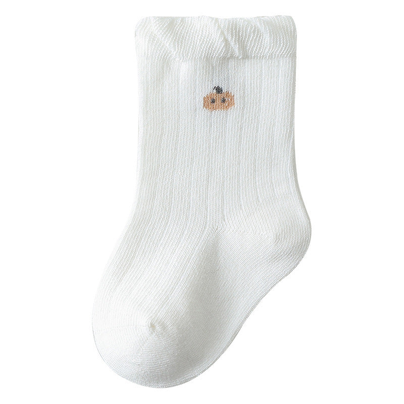 Baby Girls Frilled-Edges Breathable Mid-Calf Socks 2 Pairs-6